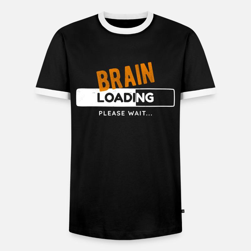 Brain Loading Ladebalken Gaming Zocker - Männer Kontrast-T-Shirt - Schwarz/Weiß