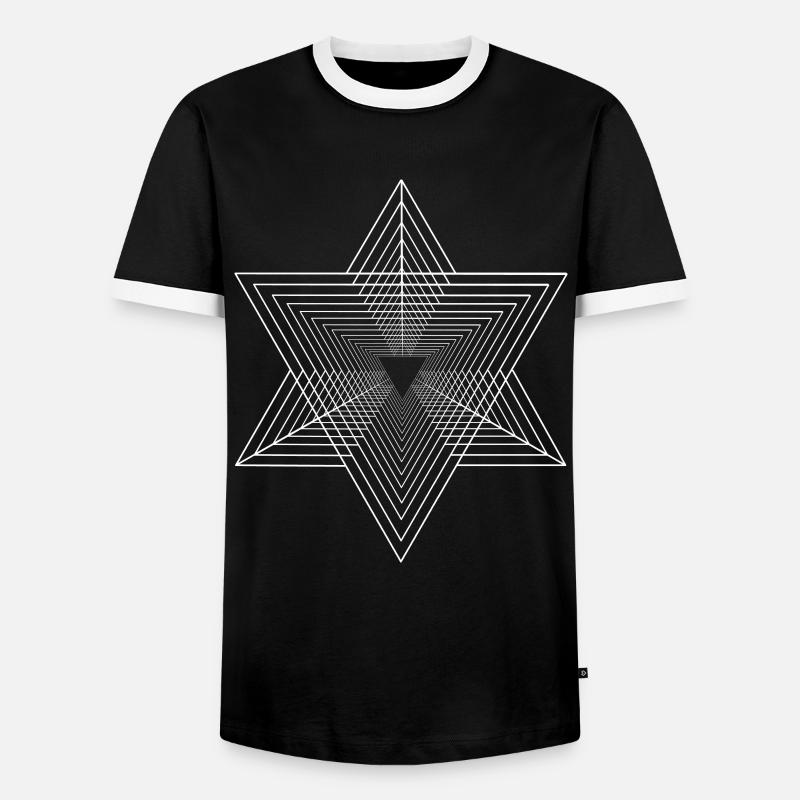 Triangles - graphics - graphic design - Men's Ringer Shirt - black/white