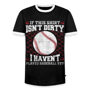 Si ce maillot n’est pas sale, je n’ai pas joué au baseball - T-shirt contrasté Homme - noir/blanc - Devant - AI Model Female 172 light (172cm) & AI Model Male 178 light (178cm)