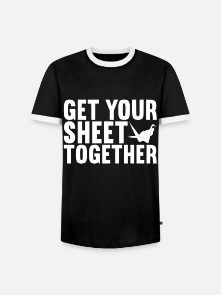 Origami - Männer Kontrast-T-Shirt - Schwarz/Weiß