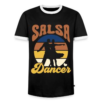 Salsa Tänzer Tanzen Hobby Tanz - Männer Kontrast-T-Shirt - Schwarz/Weiß - Vorne - AI Model Female 172 light (172cm) & AI Model Male 178 light (178cm)
