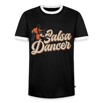 Salsa Tänzer Hobby Tanz Tanzen - Männer Kontrast-T-Shirt - Schwarz/Weiß - Vorne - AI Model Female 172 light (172cm) & AI Model Male 178 light (178cm)
