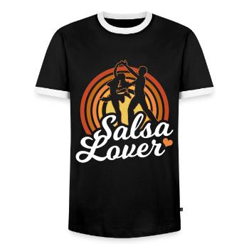 Salsa Liebhaber Tanzen Tanz Tänzer Hobby - Männer Kontrast-T-Shirt - Schwarz/Weiß - Vorne - AI Model Female 172 light (172cm) & AI Model Male 178 light (178cm)