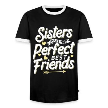 Schwestern Sind Die Perfekten Besten Freunde Team - Männer Kontrast-T-Shirt - Schwarz/Weiß - Vorne - AI Model Female 172 light (172cm) & AI Model Male 178 light (178cm)
