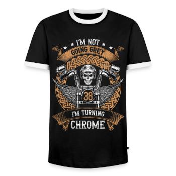 Im Not Going Grey Im Turning Chrome 38th Birthday - Men's Ringer Shirt - black/white - Front - AI Model Female 172 light (172cm) & AI Model Male 178 light (178cm)