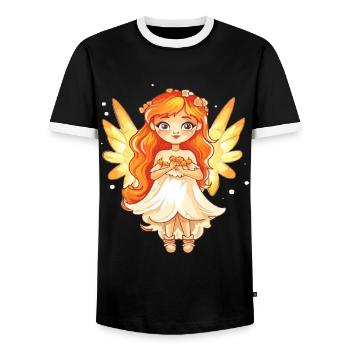 Fée Ange Magique Anges Ailes Enchanteresses - T-shirt contrasté Homme - noir/blanc - Devant - AI Model Female 172 light (172cm) & AI Model Male 178 light (178cm)