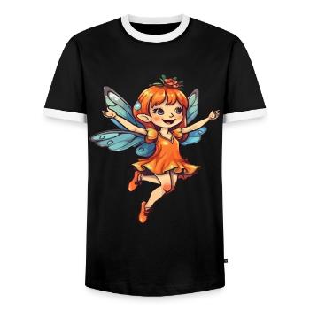 Fairy Godmother Fairy Tale Fantasy Magic Girl Power - Men's Ringer Shirt - black/white - Front - AI Model Female 172 light (172cm) & AI Model Male 178 light (178cm)