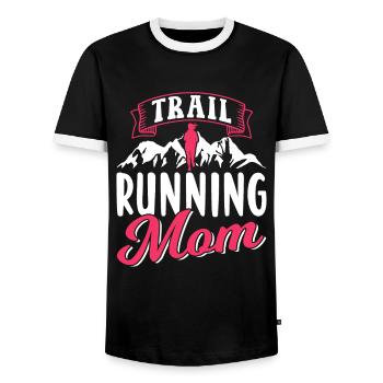 Trail Running Maman Race Runner Trail Running - T-shirt contrasté Homme - noir/blanc - Devant - AI Model Female 172 light (172cm) & AI Model Male 178 light (178cm)