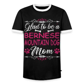 Dog Mom Glad To Be A Bernese Mountain Dog Mom - Men's Ringer Shirt - black/white - Front - AI Model Female 172 light (172cm) & AI Model Male 178 light (178cm)