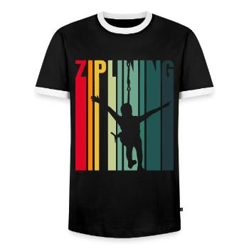 Ziplining Seilrutsche Zipline Sprüche Sport - Männer Kontrast-T-Shirt - Schwarz/Weiß - Vorne - AI Model Female 172 light (172cm) & AI Model Male 178 light (178cm)