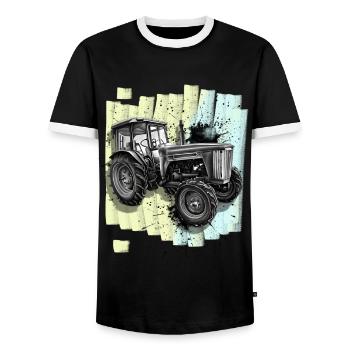 Traktor Landwirtschaft Landwirt - Männer Kontrast-T-Shirt - Schwarz/Weiß - Vorne - AI Model Female 172 light (172cm) & AI Model Male 178 light (178cm)