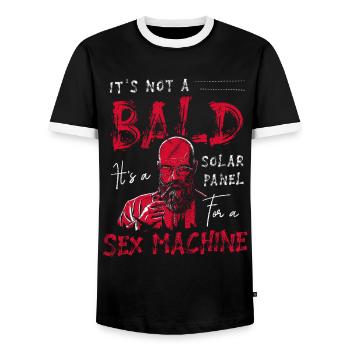 Being Bald Bald Guy With A Beard Bald Dad - Men's Ringer Shirt - black/white - Front - AI Model Female 172 light (172cm) & AI Model Male 178 light (178cm)