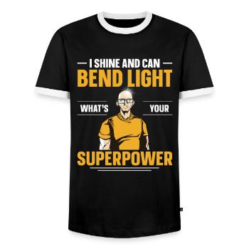 Being Bald Bald Guy With A Beard Bald Dad - Men's Ringer Shirt - black/white - Front - AI Model Female 172 light (172cm) & AI Model Male 178 light (178cm)