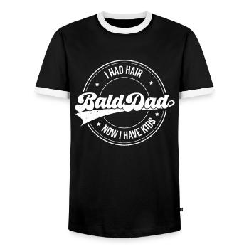 Being Bald Bald Guy With A Beard Bald Dad - Men's Ringer Shirt - black/white - Front - AI Model Female 172 light (172cm) & AI Model Male 178 light (178cm)