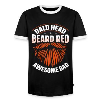 Being Bald Bald Guy With A Beard Bald Dad - Men's Ringer Shirt - black/white - Front - AI Model Female 172 light (172cm) & AI Model Male 178 light (178cm)