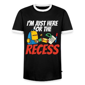 Ich Bin Nur Für Die Pause Hier Schulstart Schule - Männer Kontrast-T-Shirt - Schwarz/Weiß - Vorne - AI Model Female 172 light (172cm) & AI Model Male 178 light (178cm)
