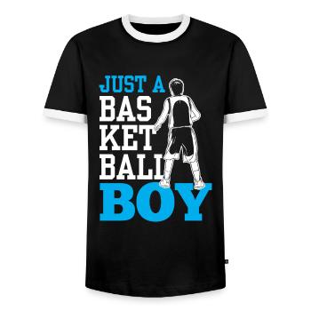 Only one basketball young basketball player team - Men's Ringer Shirt - black/white - Front - AI Model Female 172 light (172cm) & AI Model Male 178 light (178cm)