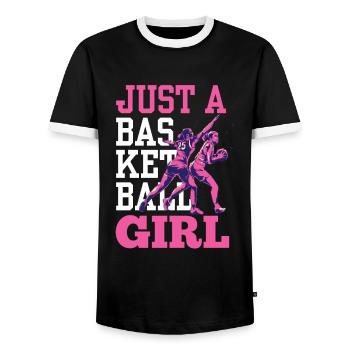 Only one basketball girls team basketball player - Men's Ringer Shirt - black/white - Front - AI Model Female 172 light (172cm) & AI Model Male 178 light (178cm)