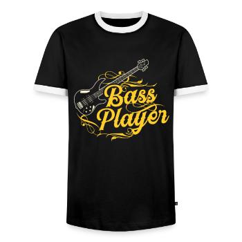 Bassiste Basse Guitare Basse Guitariste Basse Musicien - T-shirt contrasté Homme - noir/blanc - Devant - AI Model Female 172 light (172cm) & AI Model Male 178 light (178cm)