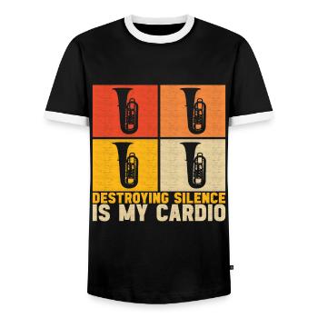 Tuba Tubist - Männer Kontrast-T-Shirt - Schwarz/Weiß - Vorne - AI Model Female 172 light (172cm) & AI Model Male 178 light (178cm)