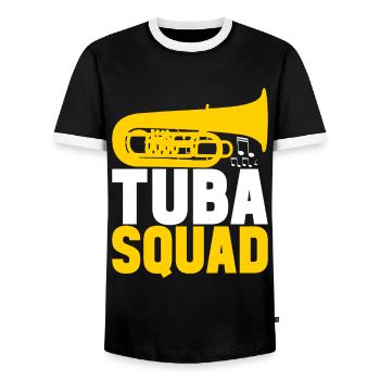 Tuba Tubist - Männer Kontrast-T-Shirt - Schwarz/Weiß - Vorne - AI Model Female 172 light (172cm) & AI Model Male 178 light (178cm)