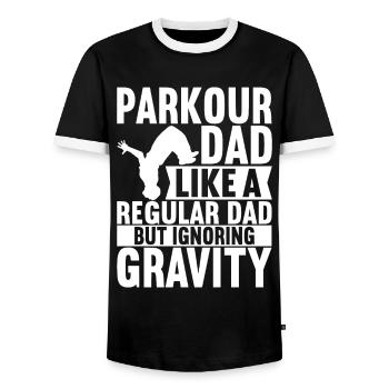 Parkour Freerunning - Men's Ringer Shirt - black/white - Front - AI Model Female 172 light (172cm) & AI Model Male 178 light (178cm)