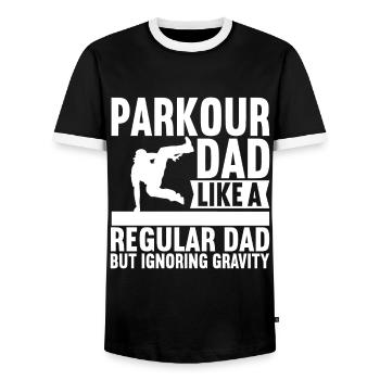 Parkour Freerunning - T-shirt contrasté Homme - noir/blanc - Devant - AI Model Female 172 light (172cm) & AI Model Male 178 light (178cm)