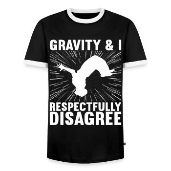 Parkour Freerunning - T-shirt contrasté Homme - noir/blanc - Devant - AI Model Female 172 light (172cm) & AI Model Male 178 light (178cm)