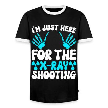 Radiology Radiologist - Men's Ringer Shirt - black/white - Front - AI Model Female 172 light (172cm) & AI Model Male 178 light (178cm)
