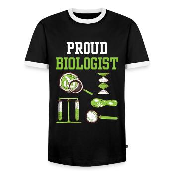 Stolzer Biologe Biologin Biologie Biologielehrer - Männer Kontrast-T-Shirt - Schwarz/Weiß - Vorne - AI Model Female 172 light (172cm) & AI Model Male 178 light (178cm)
