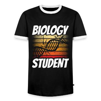 Étudiant en biologie Étudiant en biologie Profession de biologiste - T-shirt contrasté Homme - noir/blanc - Devant - AI Model Female 172 light (172cm) & AI Model Male 178 light (178cm)