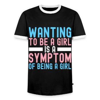 Transgender Trans LGBTQ - Men's Ringer Shirt - black/white - Front - AI Model Female 172 light (172cm) & AI Model Male 178 light (178cm)
