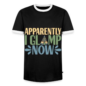 Glamping Glamper - Men's Ringer Shirt - black/white - Front - AI Model Female 172 light (172cm) & AI Model Male 178 light (178cm)