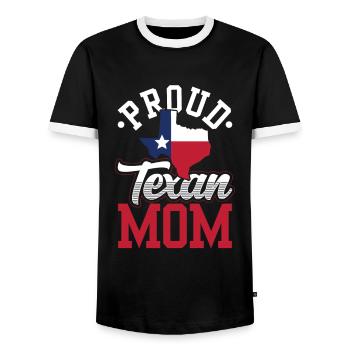 Stolze Texanische Mutter Texas Texanisch Texaner - Männer Kontrast-T-Shirt - Schwarz/Weiß - Vorne - AI Model Female 172 light (172cm) & AI Model Male 178 light (178cm)