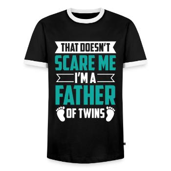 Das Macht Mir Keine Angst Ich Bin Ein Vater Von - Männer Kontrast-T-Shirt - Schwarz/Weiß - Vorne - AI Model Female 172 light (172cm) & AI Model Male 178 light (178cm)