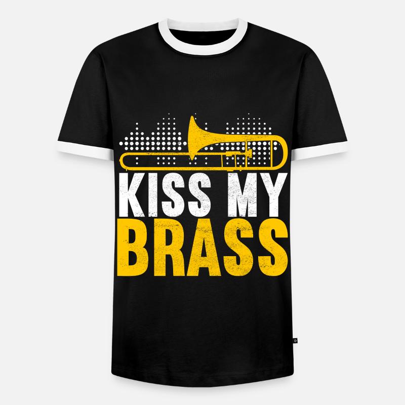 Posaune Trombone - Men's Ringer Shirt - black/white