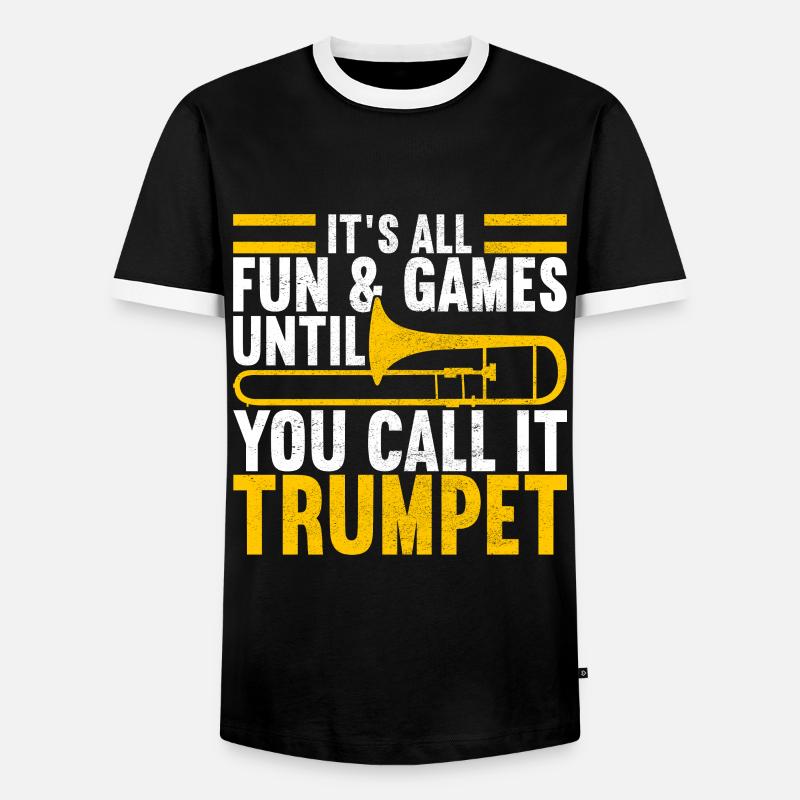 Posaune Trombone - Men's Ringer Shirt - black/white