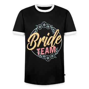 Team Braut Party Hochzeit Bräute Heiraten - Männer Kontrast-T-Shirt - Schwarz/Weiß - Vorne - AI Model Female 172 light (172cm) & AI Model Male 178 light (178cm)
