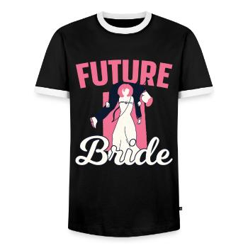 Zukünftige Ehefrau Braut Hochzeit Party Bräute - Männer Kontrast-T-Shirt - Schwarz/Weiß - Vorne - AI Model Female 172 light (172cm) & AI Model Male 178 light (178cm)