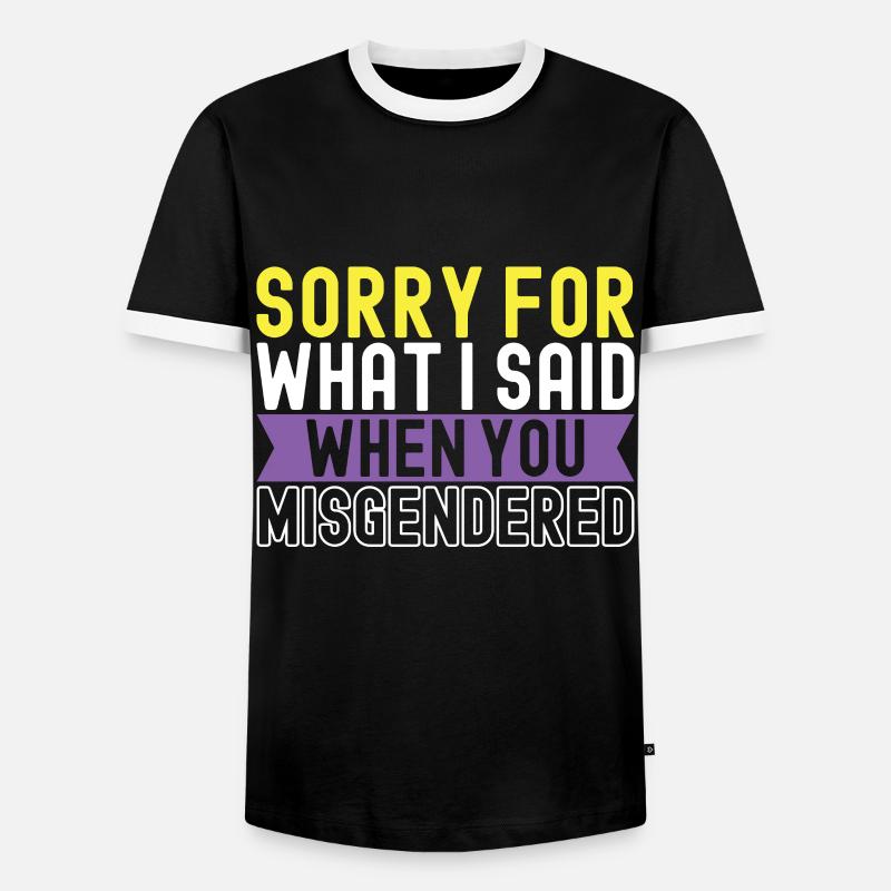 Non Binary Pride Genderqueer - Männer Kontrast-T-Shirt - Schwarz/Weiß