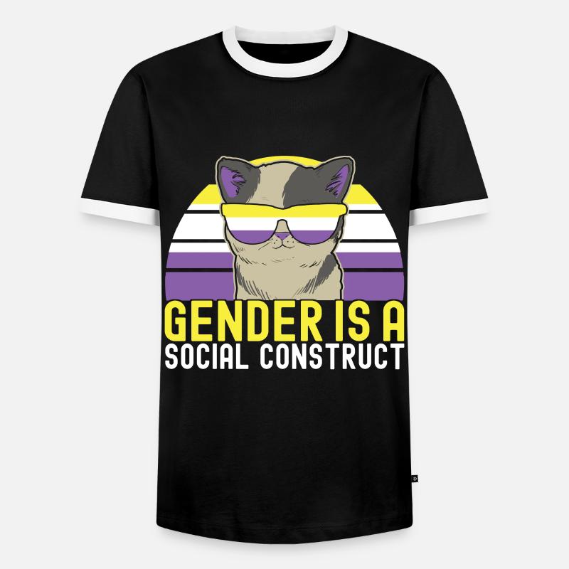 Non Binary Pride Genderqueer - Men's Ringer Shirt - black/white