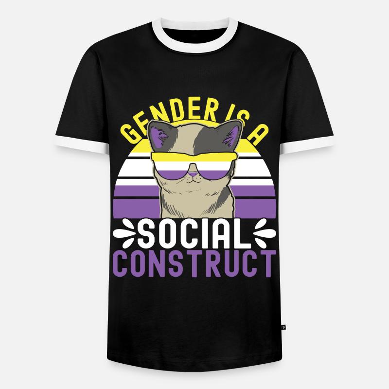 Non Binary Pride Genderqueer - Männer Kontrast-T-Shirt - Schwarz/Weiß