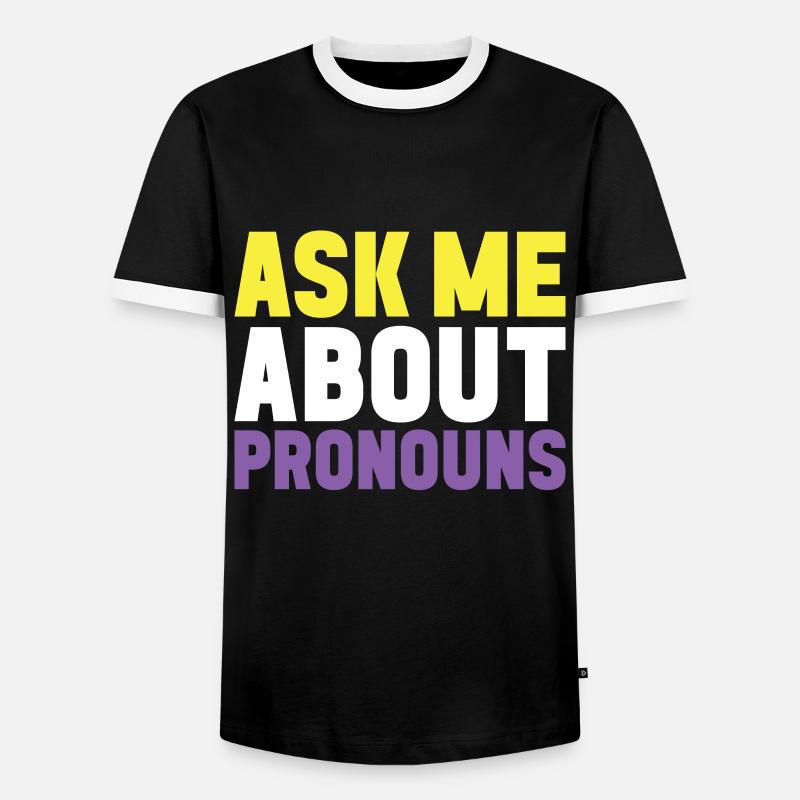 Non Binary Pride Genderqueer - Men's Ringer Shirt - black/white