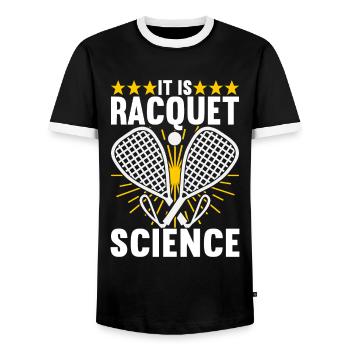 Racquetball Racquetball Player - Men's Ringer Shirt - black/white - Front - AI Model Female 172 light (172cm) & AI Model Male 178 light (178cm)
