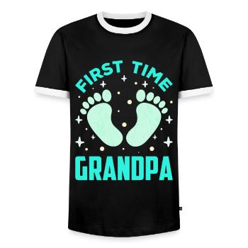 Das Erste Mal Opa Süß Erstes Mal Großeltern - Männer Kontrast-T-Shirt - Schwarz/Weiß - Vorne - AI Model Female 172 light (172cm) & AI Model Male 178 light (178cm)