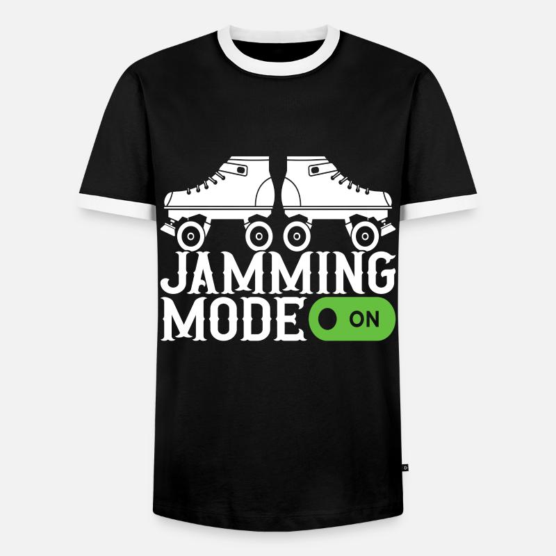 Roller derby - Men's Ringer Shirt - black/white