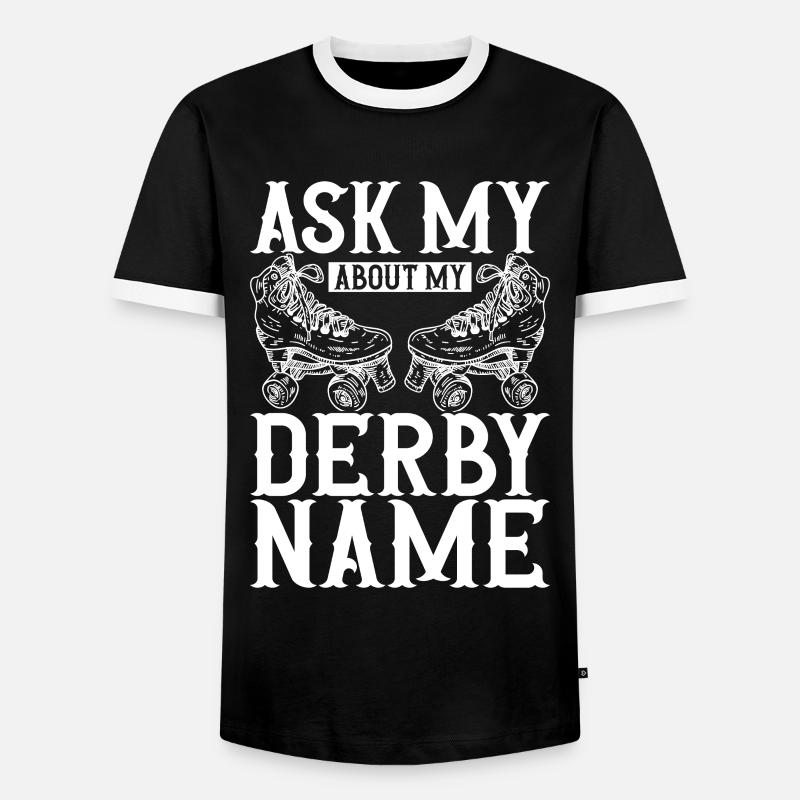 Roller derby - Men's Ringer Shirt - black/white