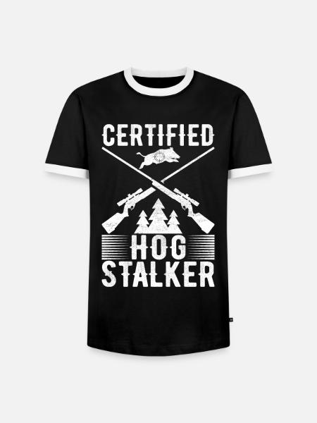 Jäger Wildschwein Jagen - Männer Kontrast-T-Shirt - Schwarz/Weiß
