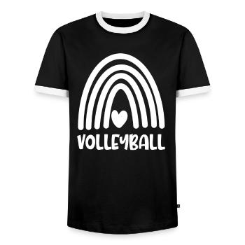 Volley-ball - T-shirt contrasté Homme - noir/blanc - Devant - AI Model Female 172 light (172cm) & AI Model Male 178 light (178cm)