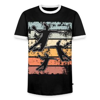 Handballeur handballeur - T-shirt contrasté Homme - noir/blanc - Devant - AI Model Female 172 light (172cm) & AI Model Male 178 light (178cm)